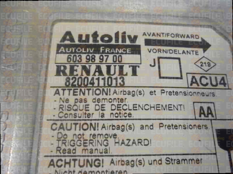 AUTOLIV ACU4 603989700 RENAULT SCENIC II 8200411013 AA
