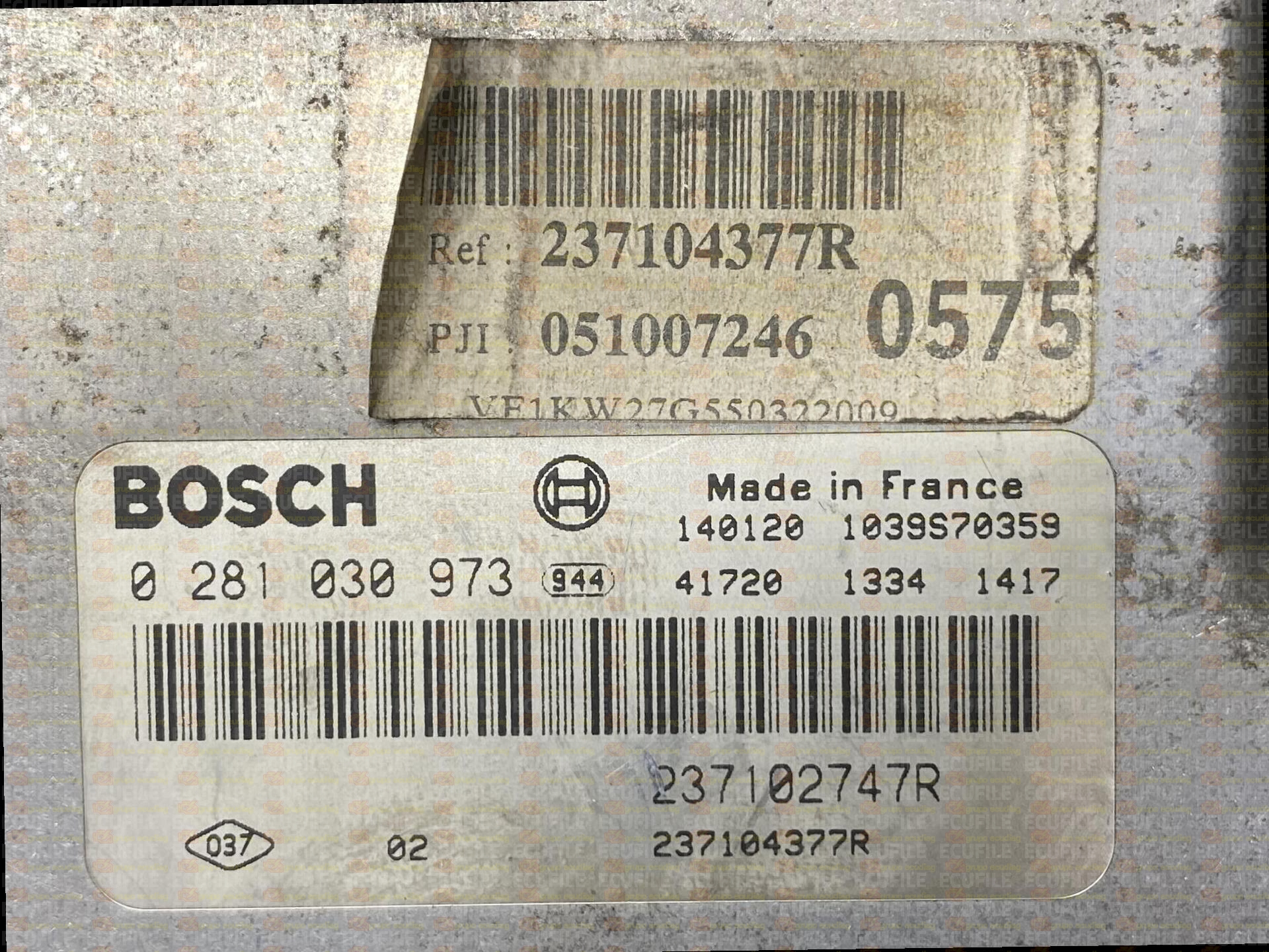 BOSCH EDC17C42-3.33 0281030973 RENAULT KANGOO II 1.5 DCI 75HP 237102747R 237104377R 1037540040-237104757R