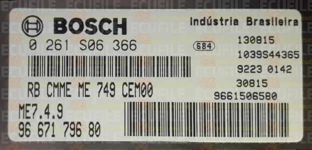 BOSCH ME7.4.9 0261S06366 PSA 9667179680 EEPROM 95320