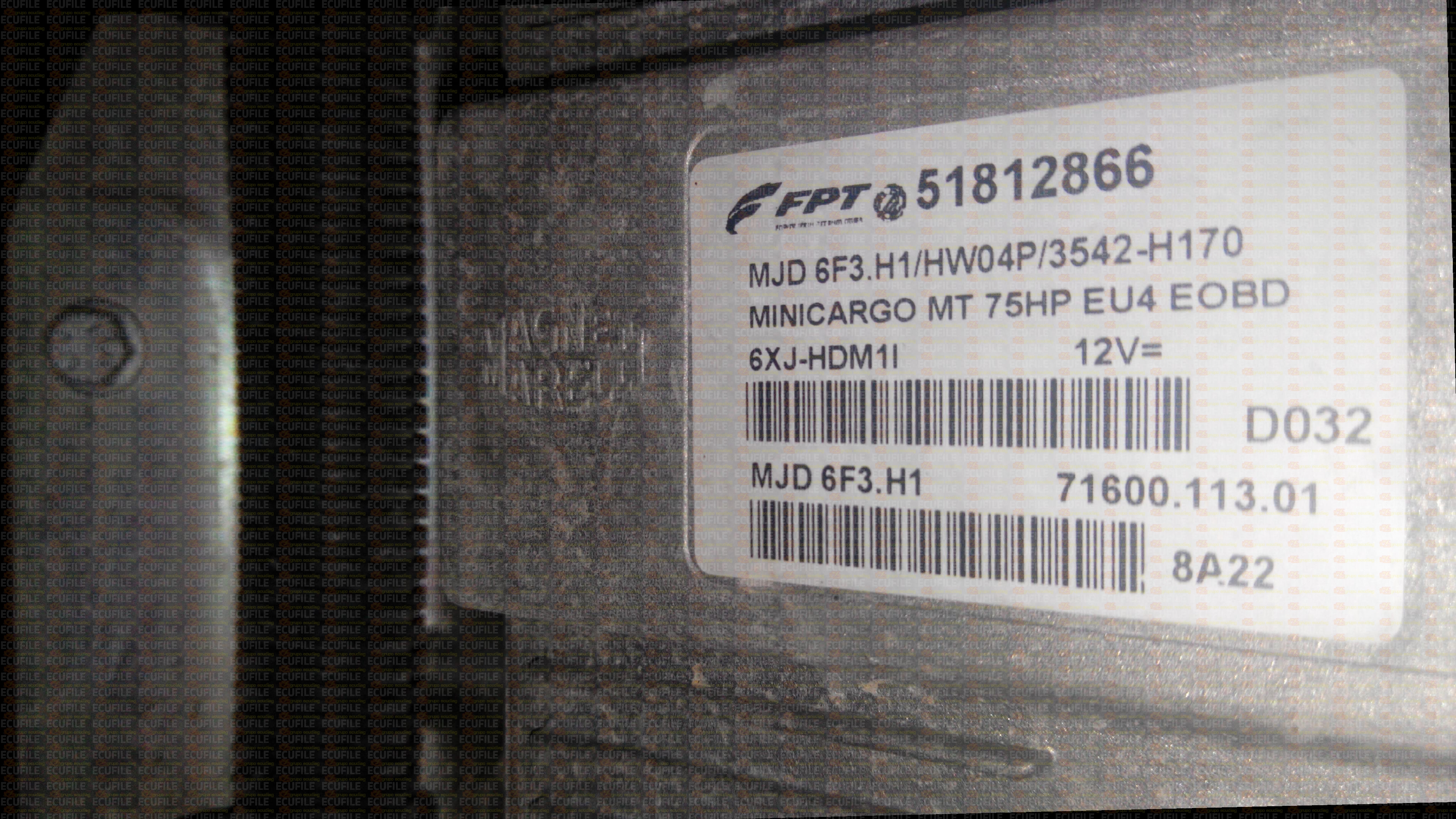 MAGNETI MARELLI MJD 6F3.H1 71600.113.01 FIAT FIORINO 1.3 16V 75HP 51812866 HW04P 3542H170