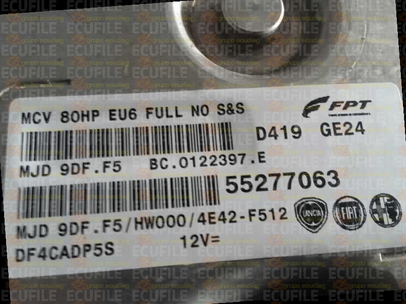 MAGNETI MARELLI MJD 9DF.F5 BC.0122397.E FIAT FIORINO III QUBO CITROEN NEMO I PEUGEOT BIPPER 1.3 JTD HDI 80HP 55277063 HW000 EEPROM 95128