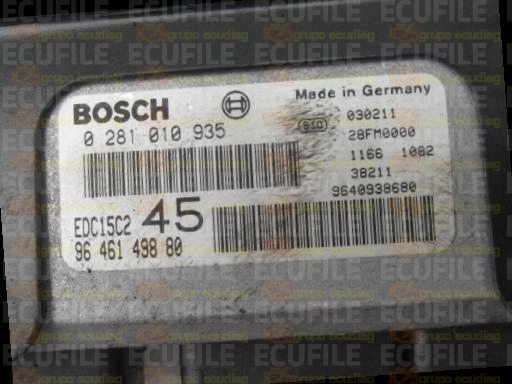 BOSCH EDC15C2-11.1 0281010935 PEUGEOT 307 2.0 HDI 90HP 9646149880 1037364309