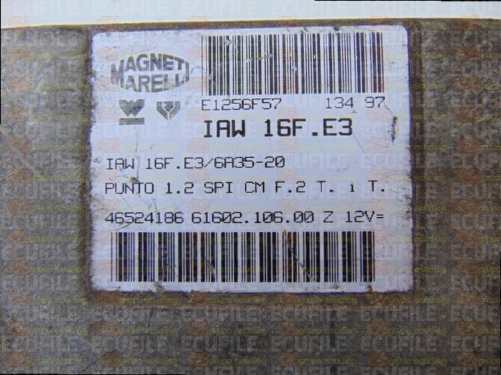 MAGNETI MARELLI IAW 16F.E3 61602.106.00 FIAT PUNTO 1.2i 46524186 EEPROM MC68HC11F1