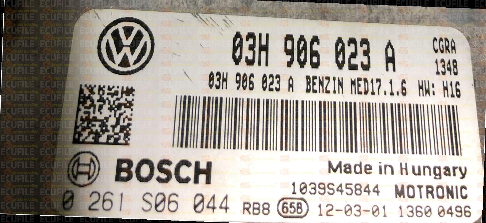 BOSCH MED17.1.6HY 0261S06044 PORSCHE CAYENNE 3.6i V6 24V 300HP 03H906023A 1037517998