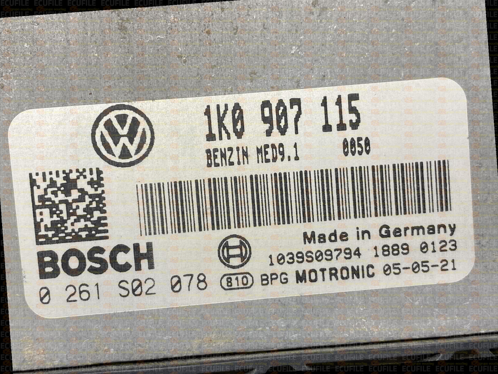 BOSCH MED9.1 0261S02078 VOLKSWAGEN GOLF V 2.0 GTI TFSI 200HP 1K0907115 1037387570-0070