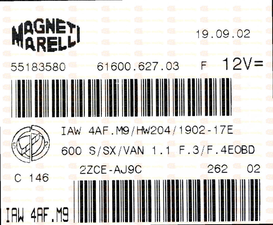 MAGNETI MARELLI IAW 4AF.M9 61600.627.03 FIAT 600 1.1i 55183580 HW204 190217E