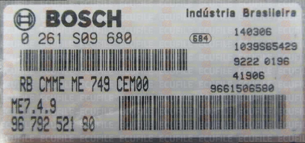 BOSCH ME7.4.9 0261S09680 PSA 9679252180 EEPROM 95320