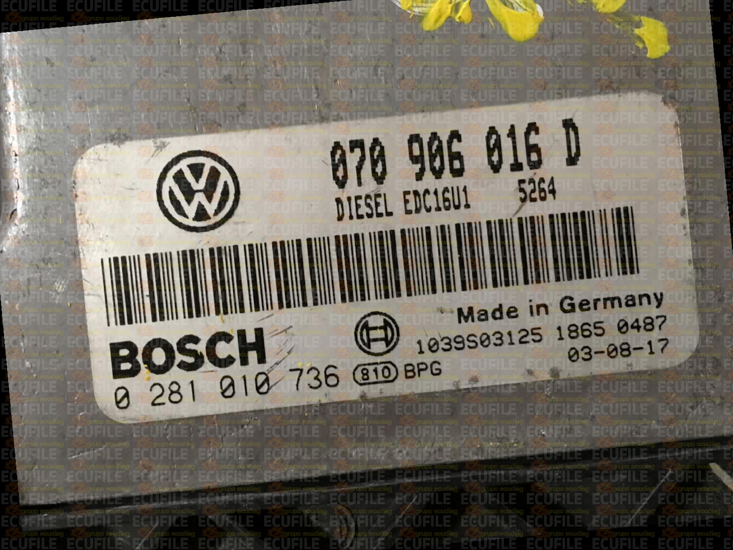 BOSCH EDC16U1-5.2 0281010736 VOLKSWAGEN TOUAREG 5.0 TDI V10 313HP 070906016D 1037368400
