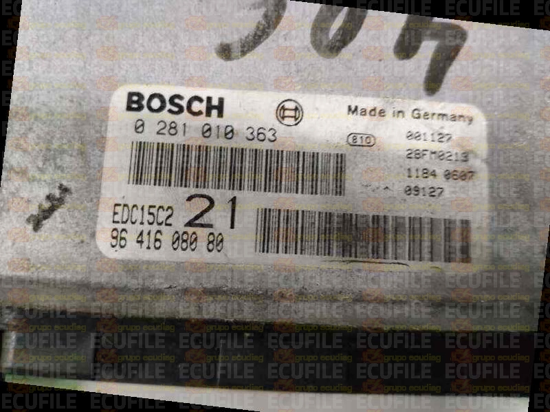 BOSCH EDC15C2-6.1 0281010363 PEUGEOT 406 2.0 HDI 110HP 9641608080 1037353049