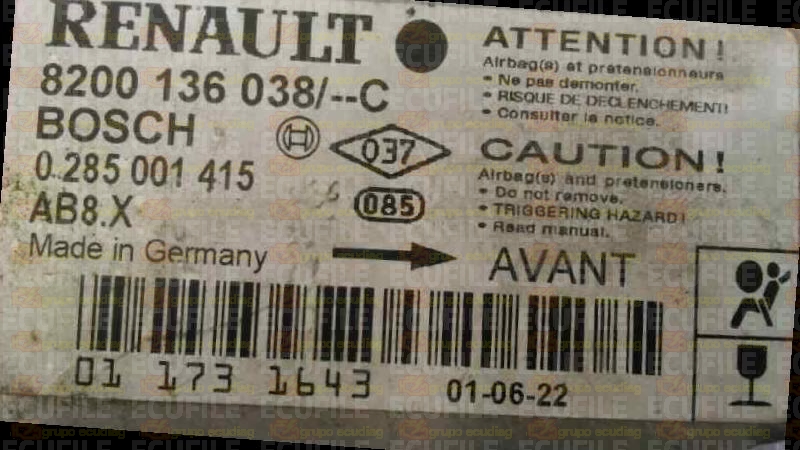 BOSCH AB8.X 0285001415 RENAULT CLIO II 8200136038--C EEPROM HC912B32