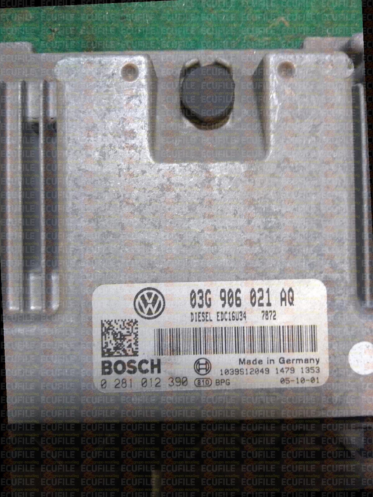 BOSCH EDC16U34-3.42 0281012390 VOLKSWAGEN CADDY III 1.9 TDI 105HP 03G906021AQ 7872 - 1037377585