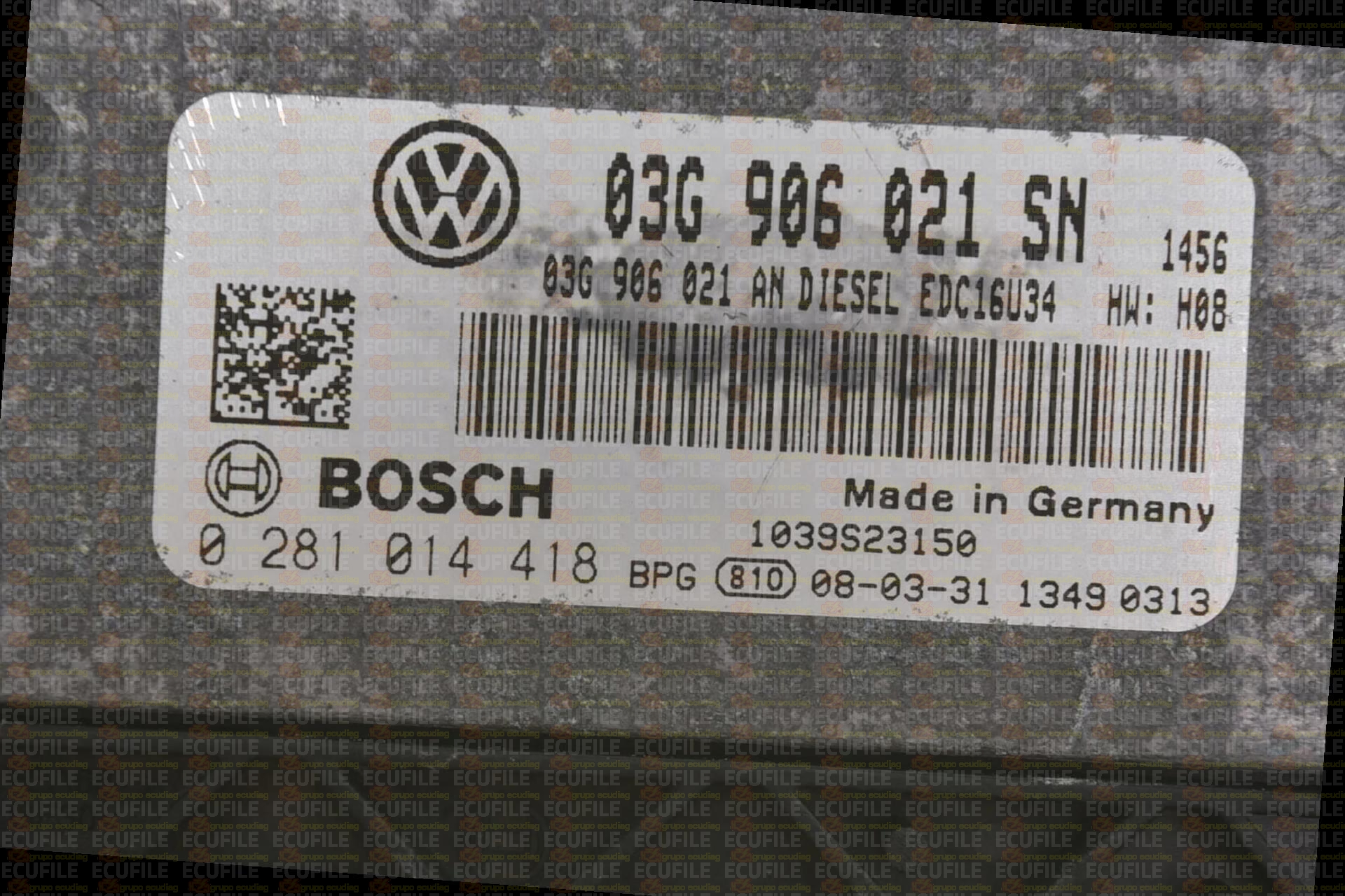 BOSCH EDC16U34-3.41 0281014418 SEAT ALTEA I TOLEDO III 2.0 TDI 140HP 03G906021AN 03G906021SN 1037389868-1456