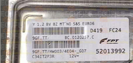 MAGNETI MARELLI 9GF.TT BC.0120257.C LANCIA YPSILON 1.2 52013992 HW003 EEPROM 95640