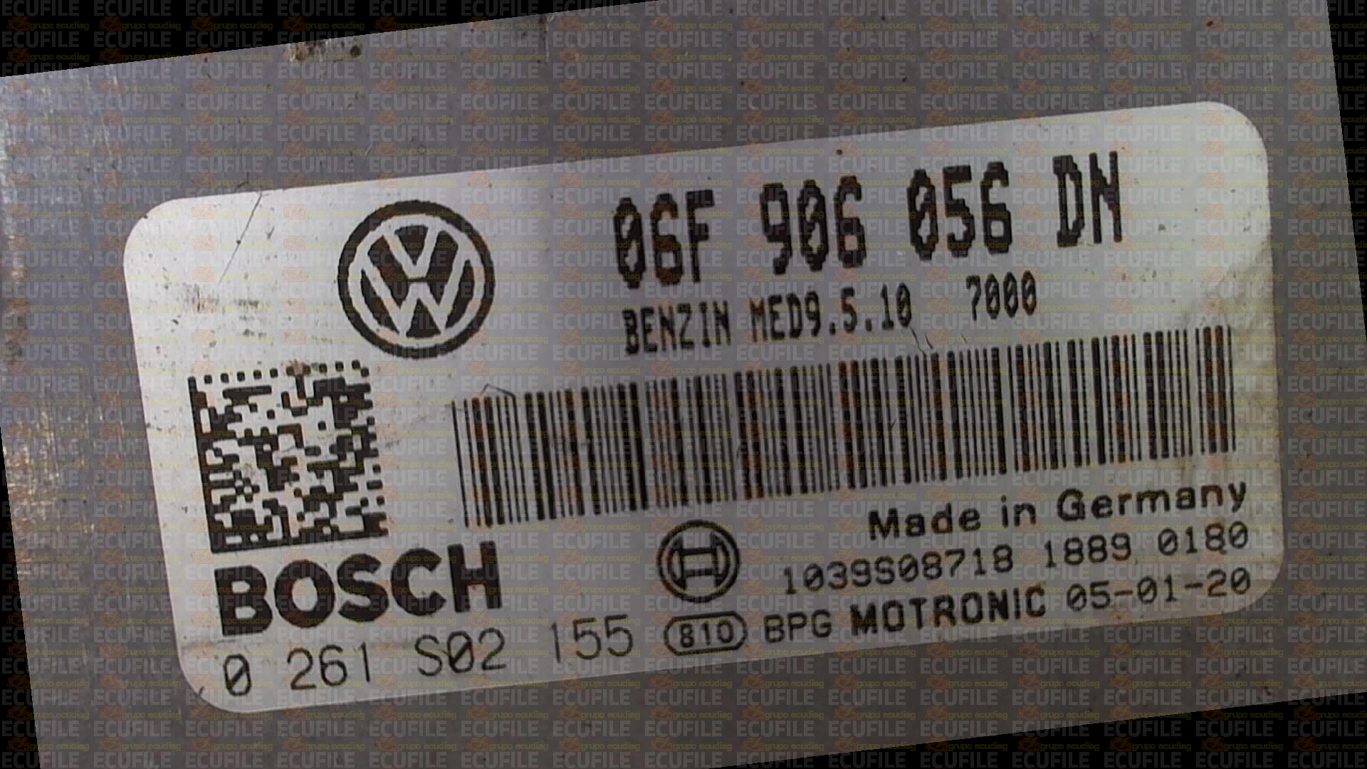 BOSCH MED9.5.10 0261S02155 VOLKSWAGEN GOLF V 2.0 FSI 150HP 06F906056DN 1037375415-7001