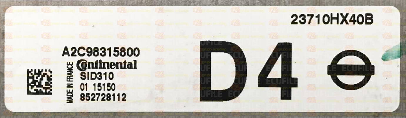CONTINENTAL SID310 A2C98315800 NISSAN 23710HX40B D4 
