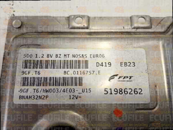 MAGNETI MARELLI 9GF.T6 BC.0116757.E FIAT 500 1.2 51986262 HW003 EEPROM 95640