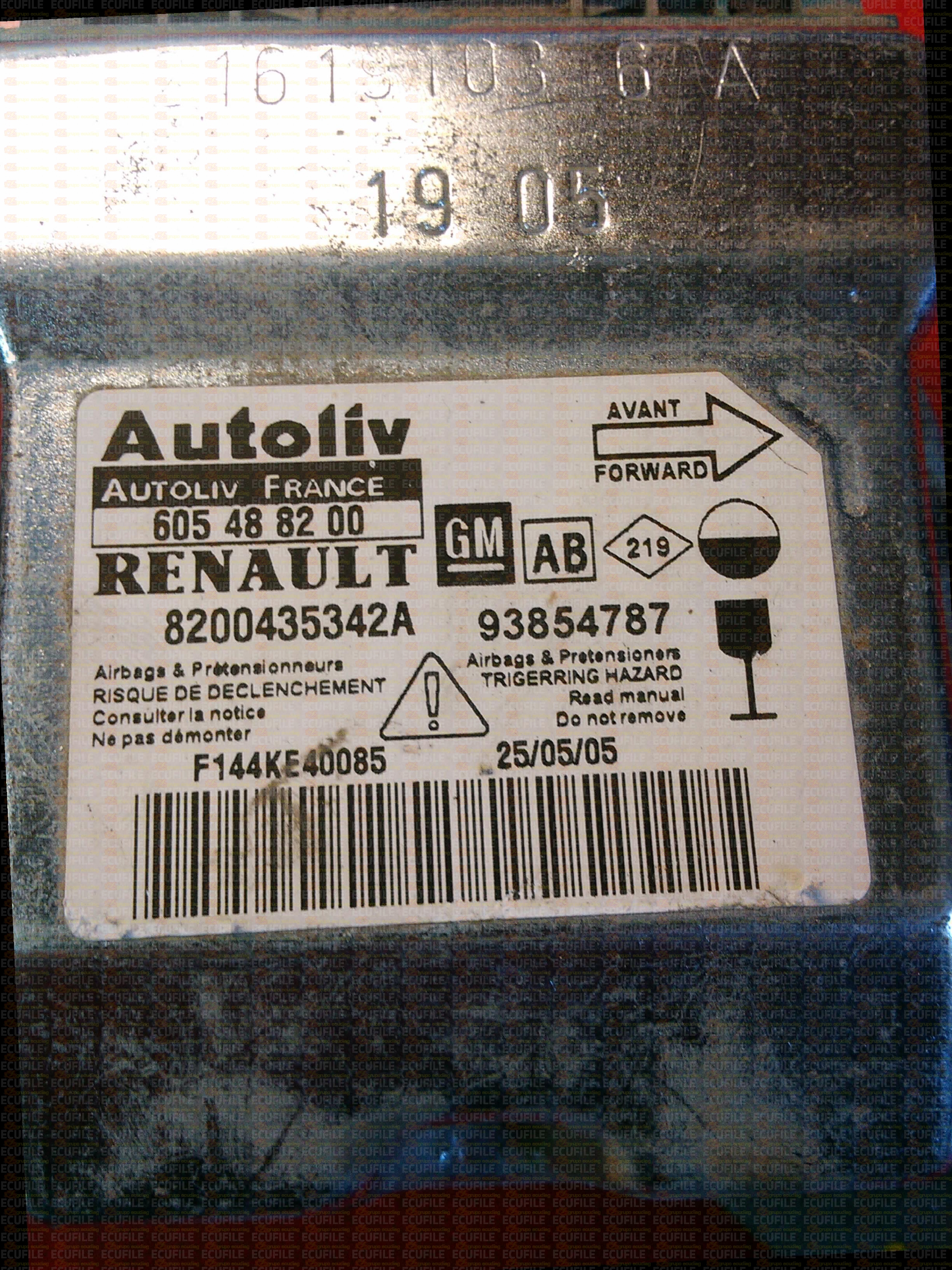 AUTOLIV 605488200 NISSAN PRIMASTAR 8200435342A 93854787 AB