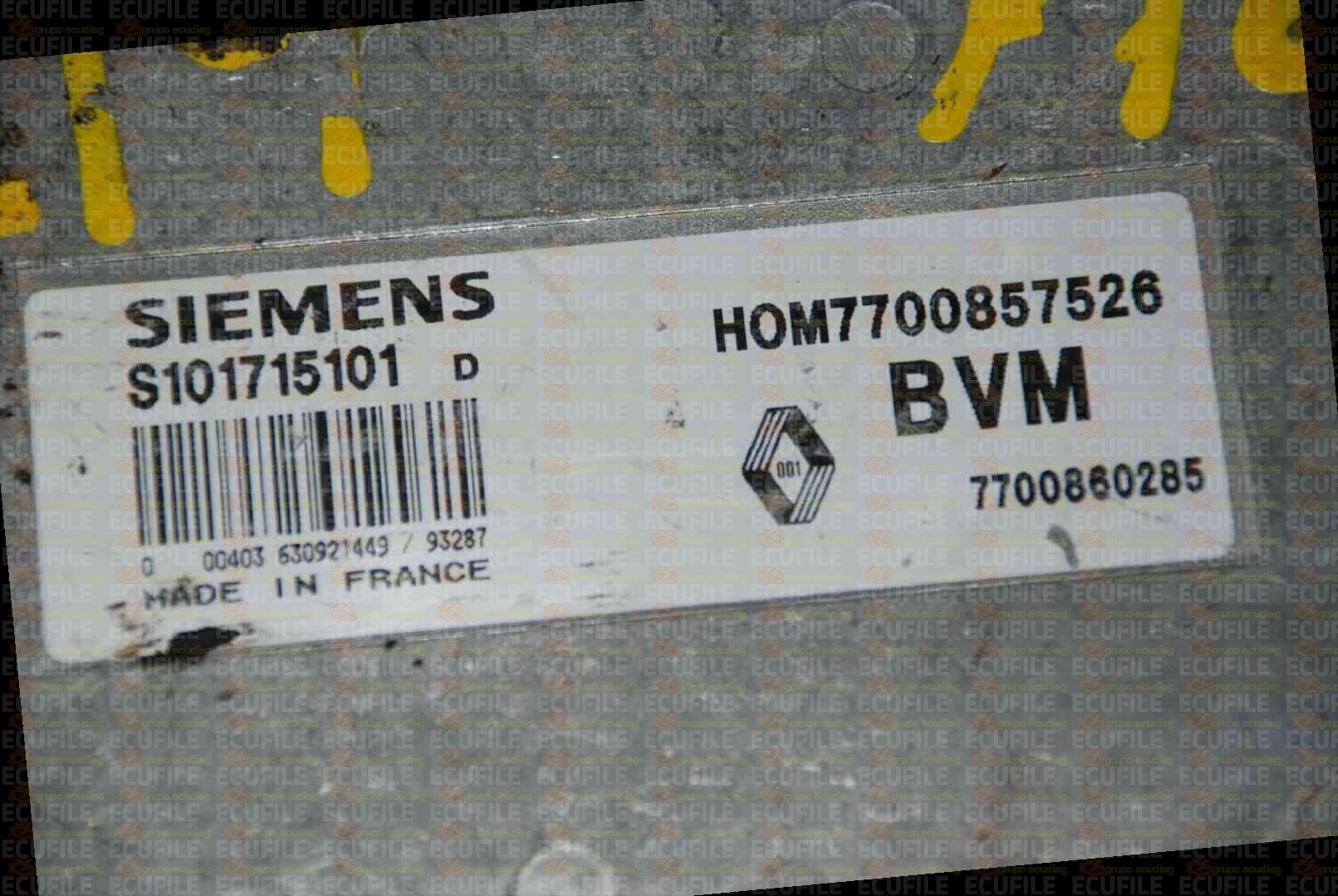 SIEMENS FENIX S101715101D RENAULT 7700860285 HOM7700857526 EEPROM MC68HC11