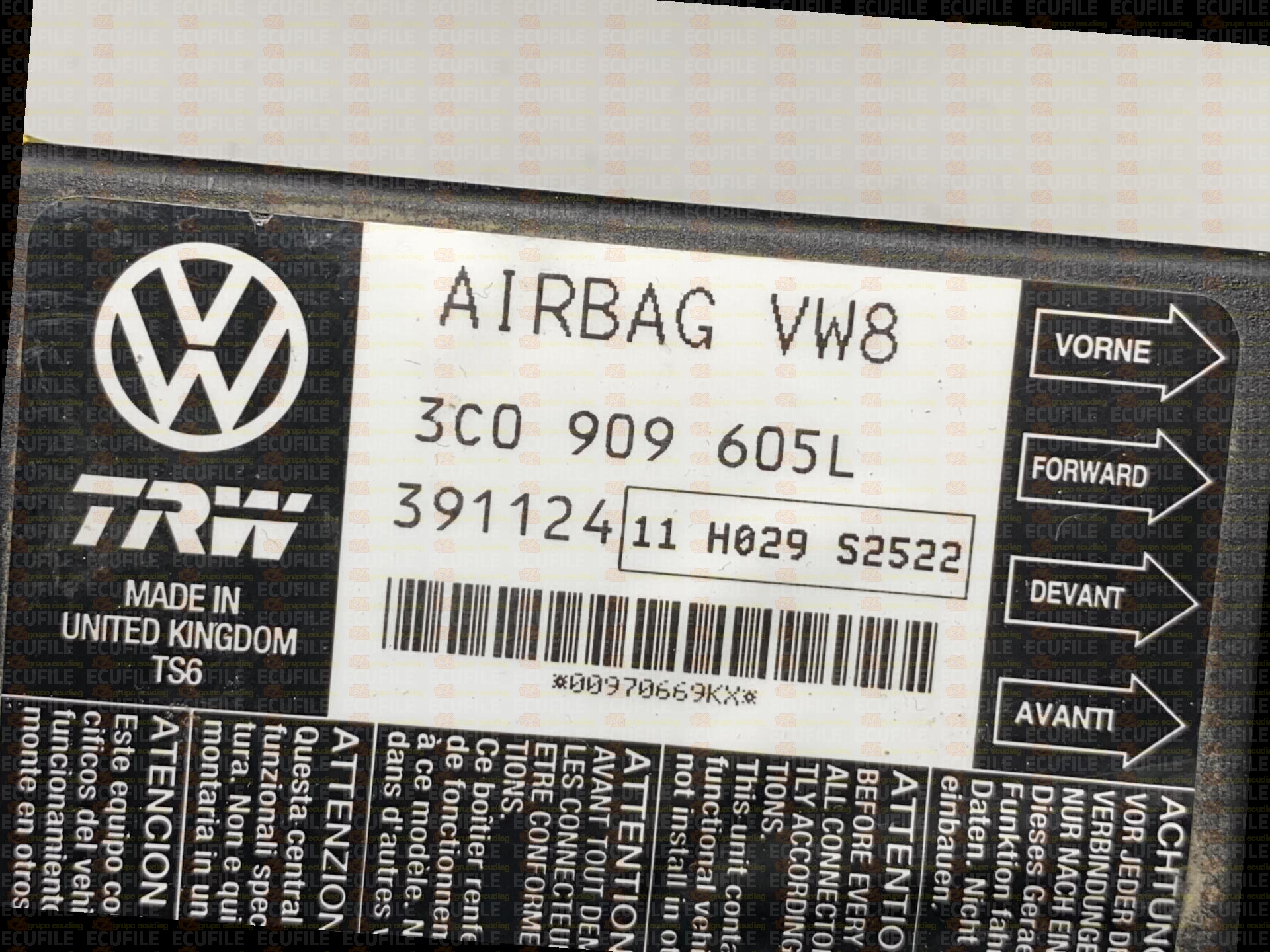 TRW 391124 SEAT LEON 3C0909605L VW8 11 H029 S2522