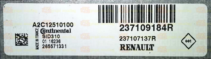 CONTINENTAL SID310 A2C12510100 RENAULT DACIA 237107137R 237109184R 