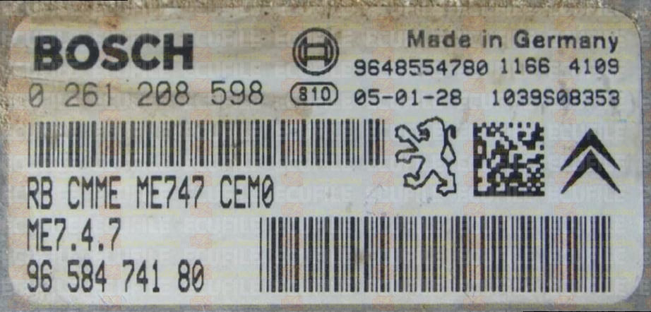 BOSCH ME7.4.7 0261208598 PSA 9658474180 EEPROM 95320