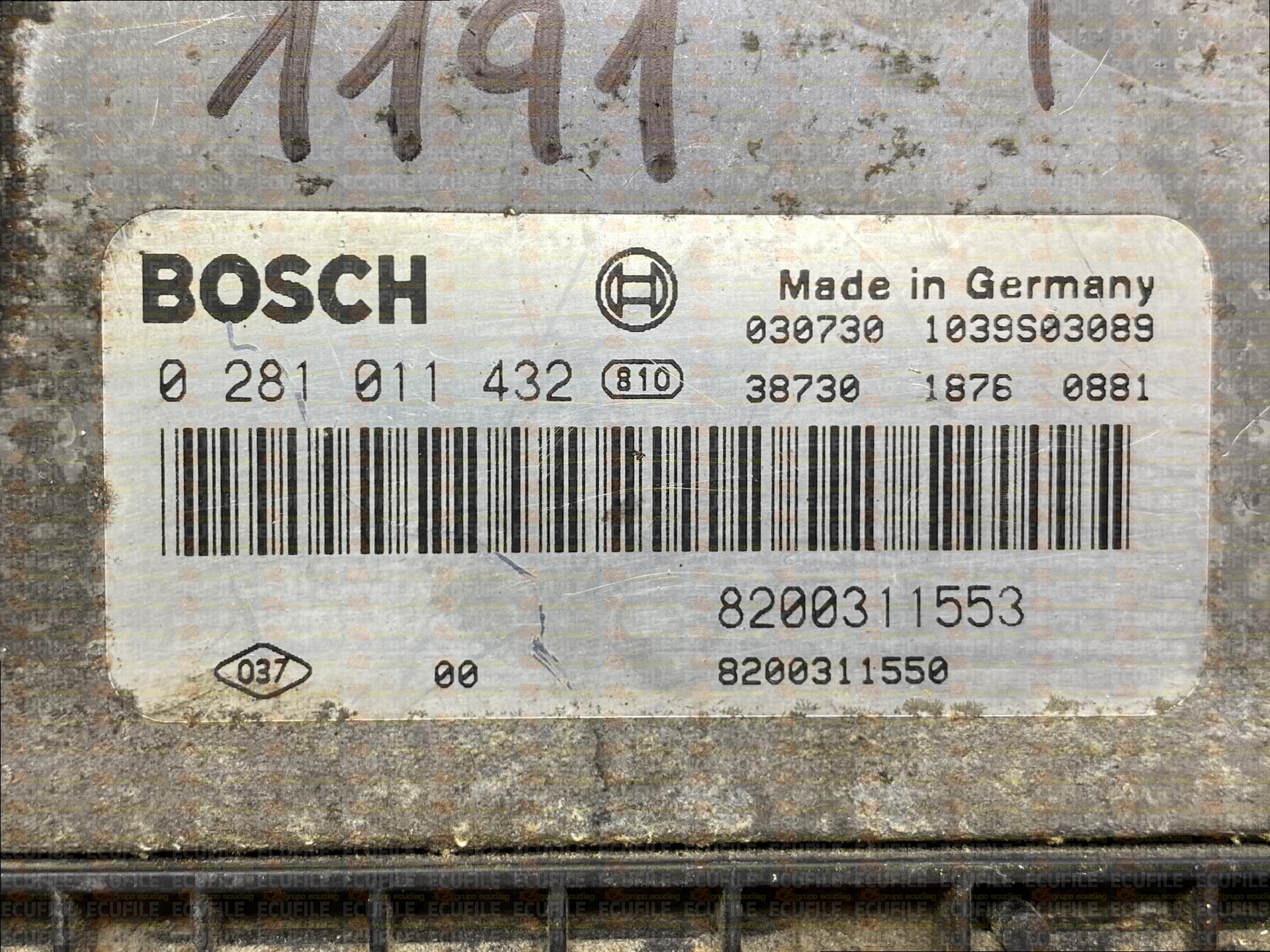 BOSCH EDC15C13-6.2 0281011432 RENAULT MASTER II 2.5 DCI 100HP 8200311550 8200311553 1037368928-7008