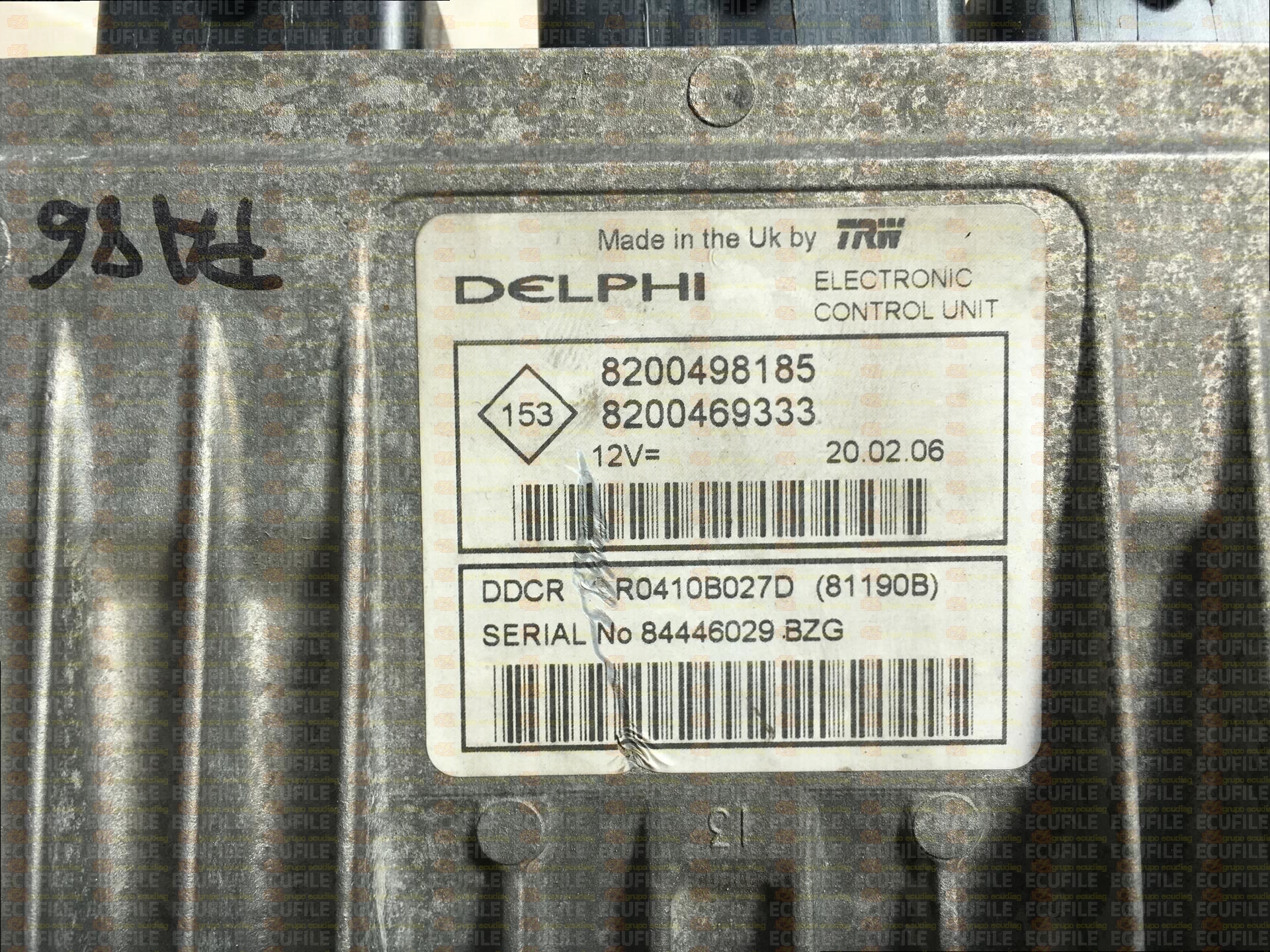 DELPHI TRW DDCR R0410B027D 81190B RENAULT KANGOO I 1.5 DCI 8200498185 8200469333 7711135566 - 1533