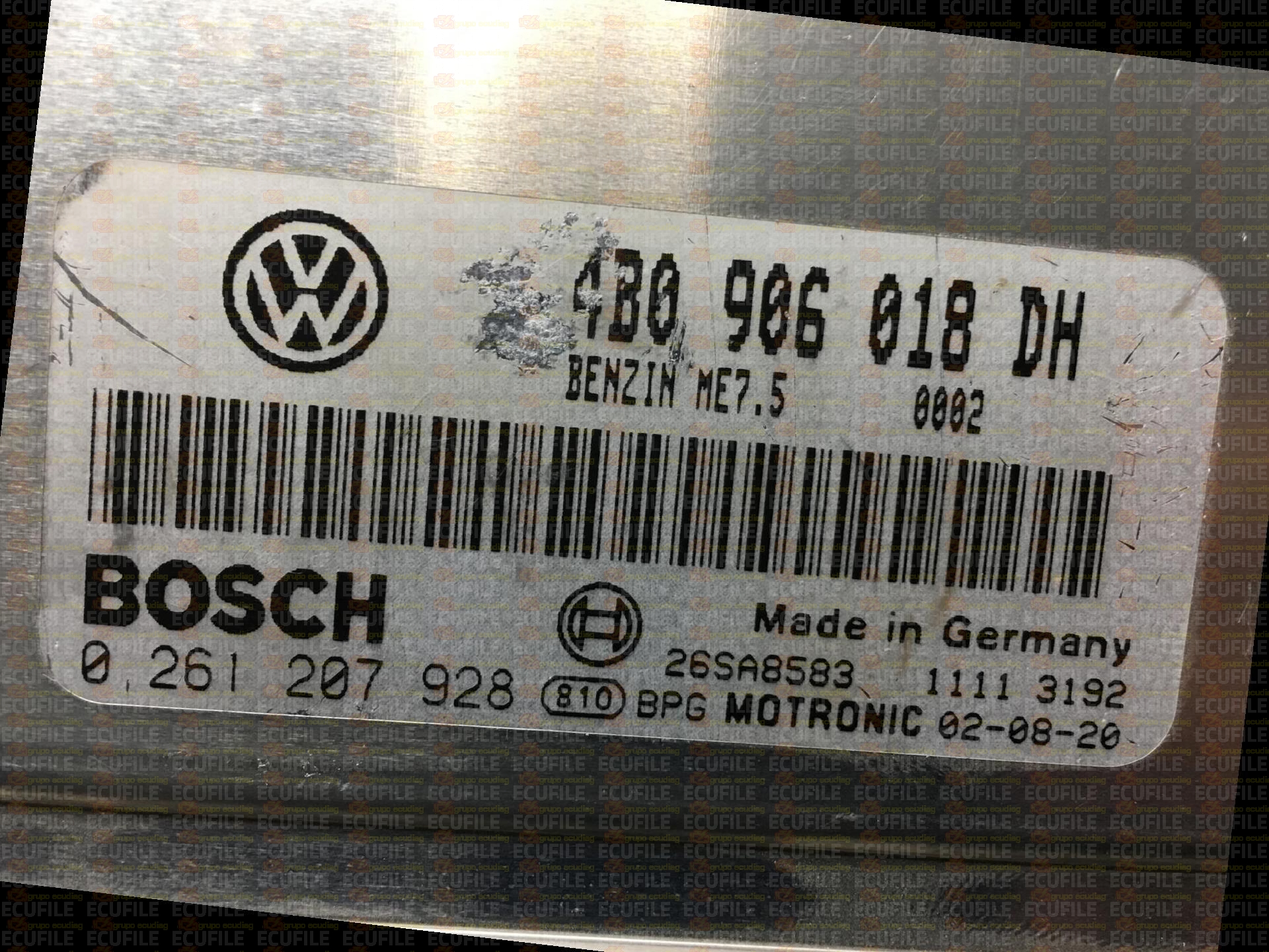 BOSCH ME7.5 0261207928 VOLKSWAGEN PASSAT V 1.8T 150HP 8E0909018A 4B0906018DH 1037363930-0002