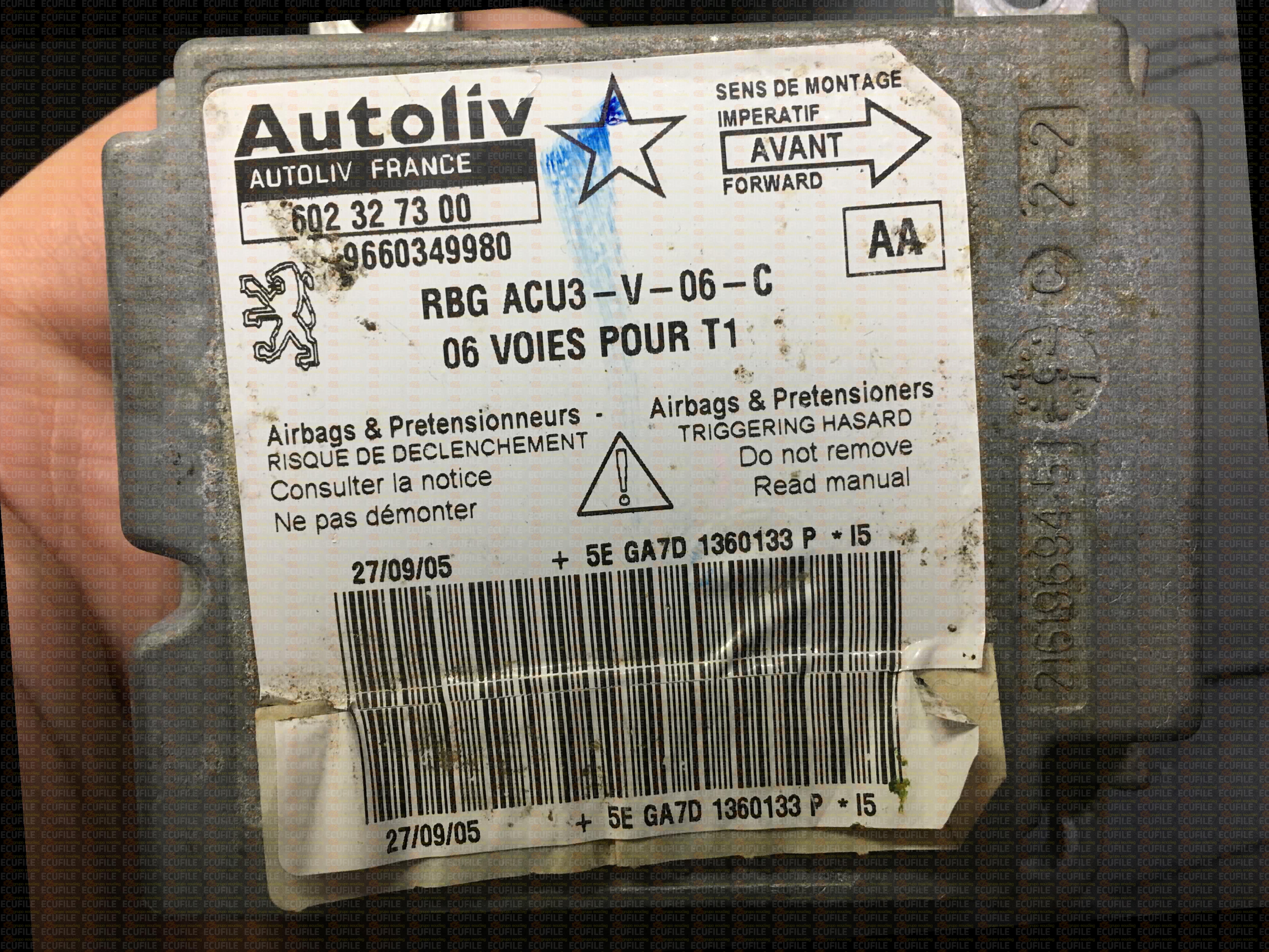 AUTOLIV 602327300 PEUGEOT 206 9660349980 AA