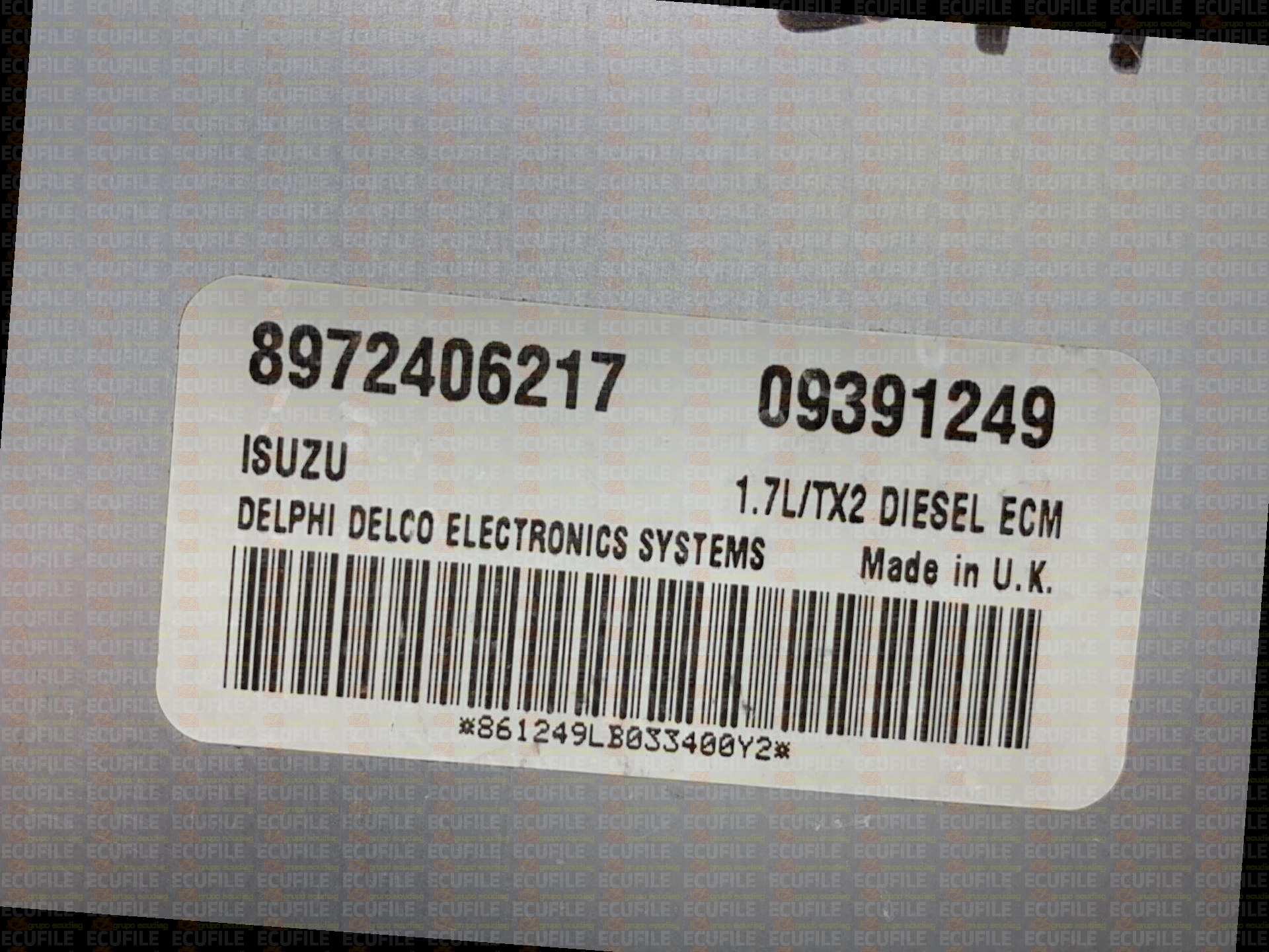 DELPHI DELCO 1.7L-TX2 8972406217 OPEL VAUXHALL ASTRA II G 1.7 CDTI 75HP 09391249 DLNF