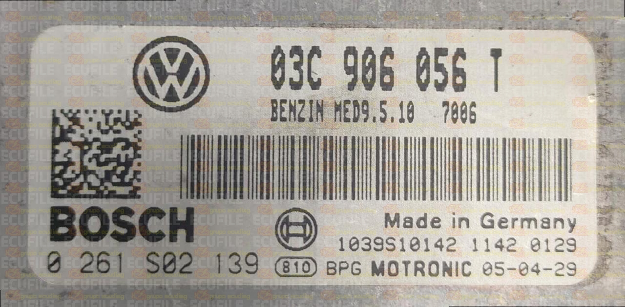 BOSCH MED9.5.10 0261S02139 VOLKSWAGEN PASSAT V 1.6 FSI 115HP 03C906056T 7006 - 1037376028