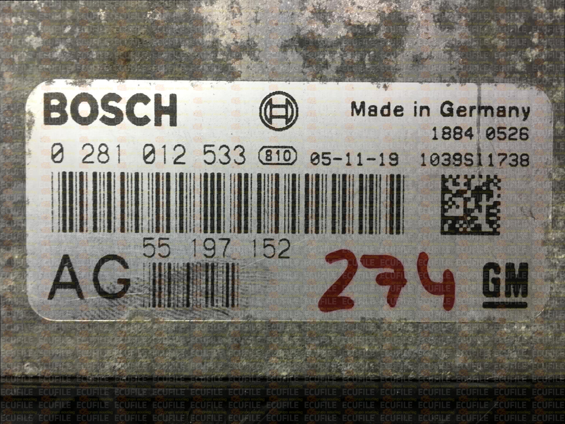BOSCH EDC16C9-3.21 0281012533 OPEL VECTRA III C 1.9 CDTI 120HP 55197152 AG 1037377377