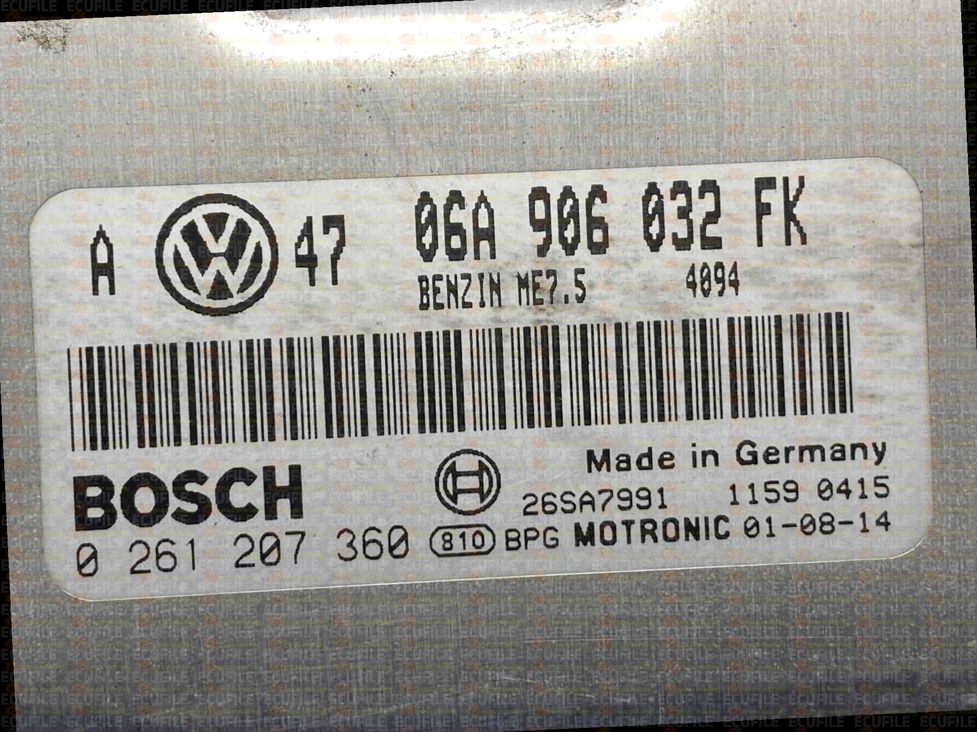 BOSCH ME7.5 0261207360 VOLKSWAGEN GOLF IV 2.0i GTI 115HP 06A906032FK 1037362262-4094