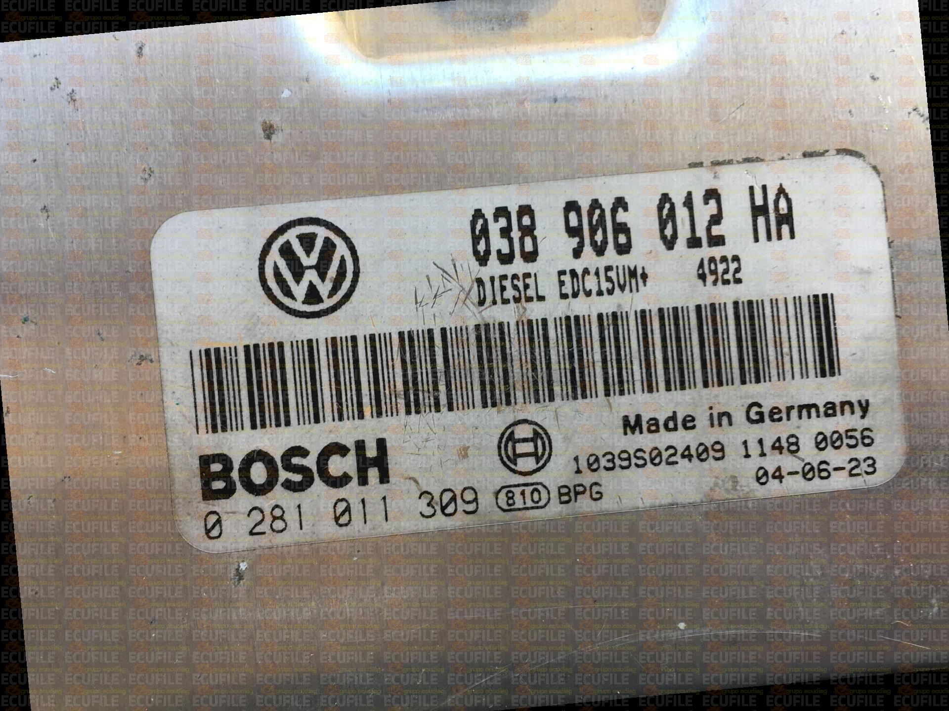 BOSCH EDC15VM+2.V1 0281011309 SKODA OCTAVIA I 1.9 TDI 90HP 038906012HA 4922 - 1037367046