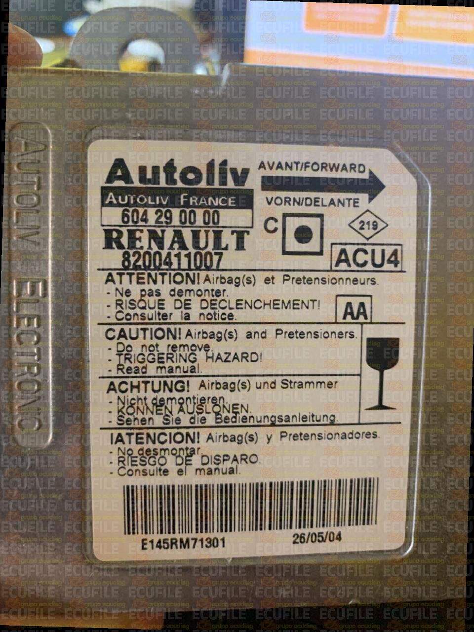 AUTOLIV ACU4 604290000 RENAULT MEGANE II 8200411007 AA