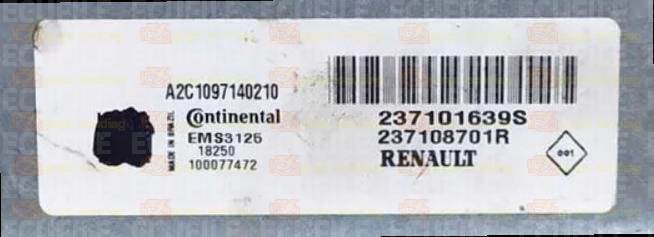 CONTINENTAL EMS3125 A2C1097140210 RENAULT DACIA 237108701R 237101639S 