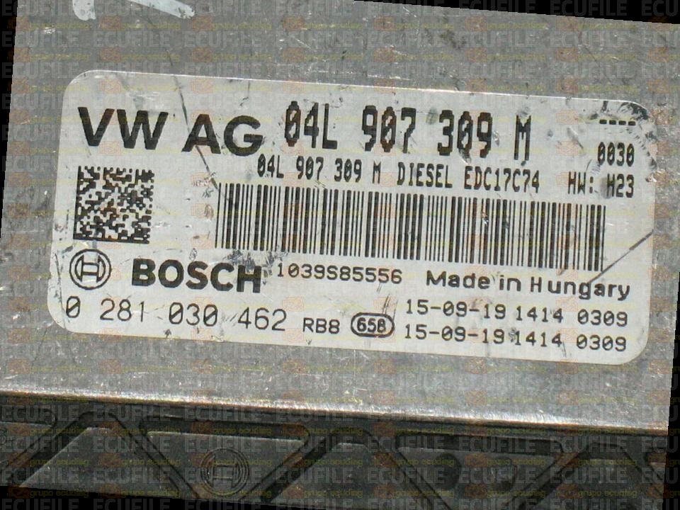 BOSCH EDC17C74-3.24 0281030462 VOLKSWAGEN TOURAN II 1.6 TDI 110HP 04L907309M 04L906026FT 1037552579-1864