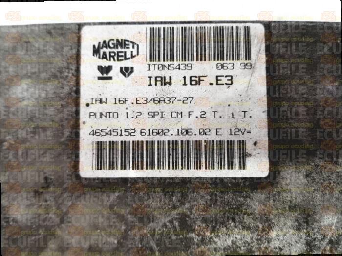 MAGNETI MARELLI IAW 16F.E3 61602.106.02 FIAT PUNTO 1.2i 46545152 EEPROM MC68HC11F1