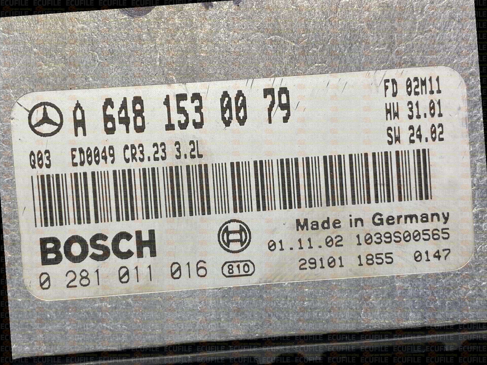 BOSCH EDC16C2-3.23 0281011016 MERCEDES W220 S320 III 3.2 CDI 204HP A6481530079 1037366541
