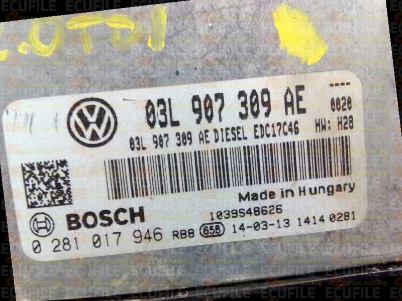 BOSCH EDC17C46-2.5 0281017946 VOLKSWAGEN TIGUAN I 2.0 TDI 110HP 03L907309AE 03L906018LK 1037563732-9978