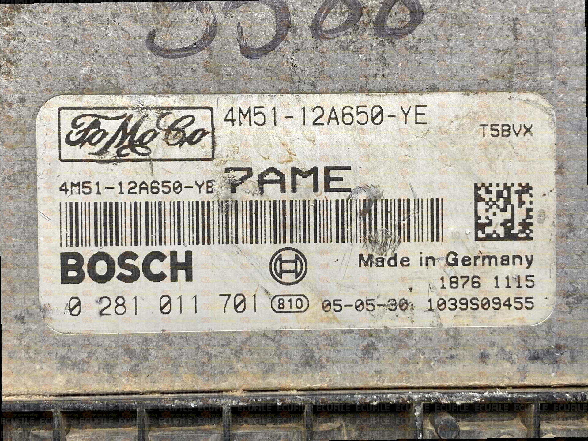 BOSCH EDC16C34-2.30 0281011701 FORD FOCUS II 1.6 TDCI 90HP 4M51-12A650-YE 7AME 1037375123