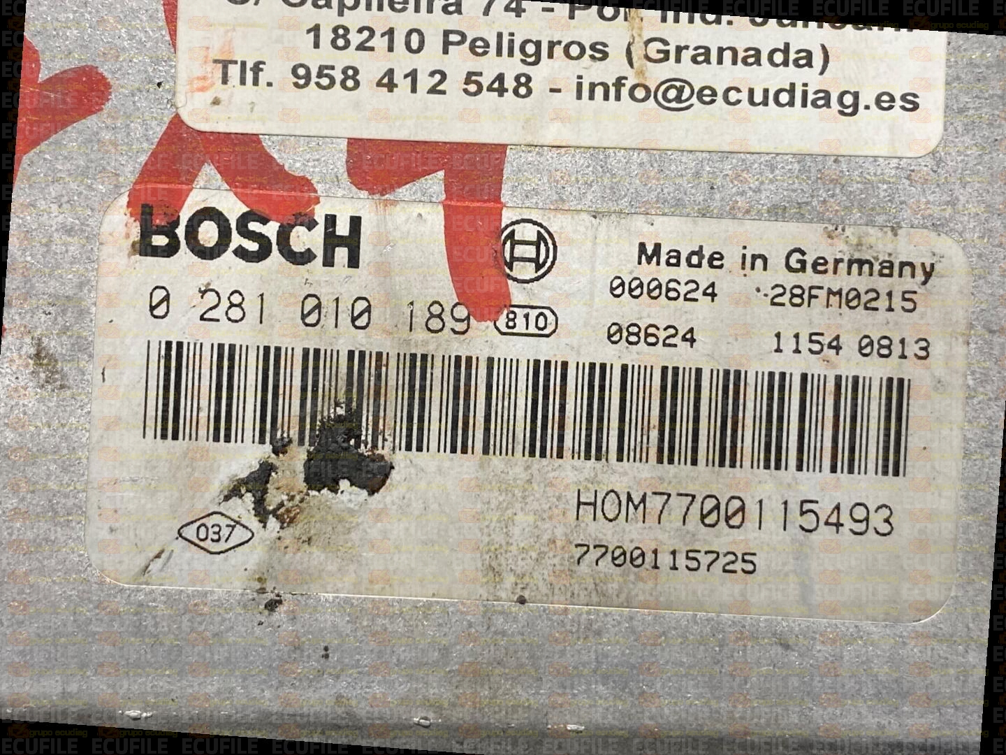 BOSCH EDC15C3-4.1 0281010189 RENAULT SCENIC I RX4 1.9 DCI 102HP HOM7700115493 7700115725 1037353206-3C00