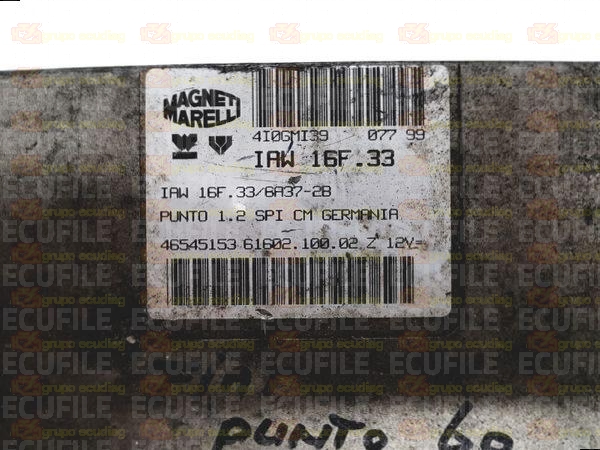 MAGNETI MARELLI IAW 16F.33 61602.100.02 FIAT PUNTO 1.2i 46545153 EEPROM MC68HC11F1