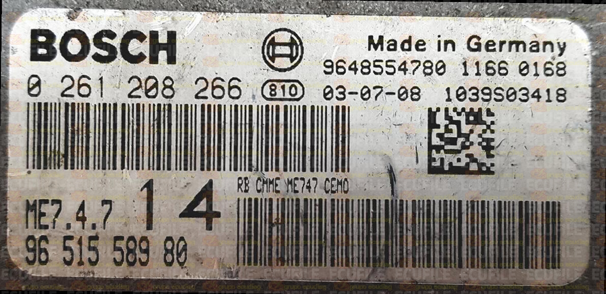 BOSCH ME7.4.7 0261208266 PSA 9651558980 EEPROM 95320