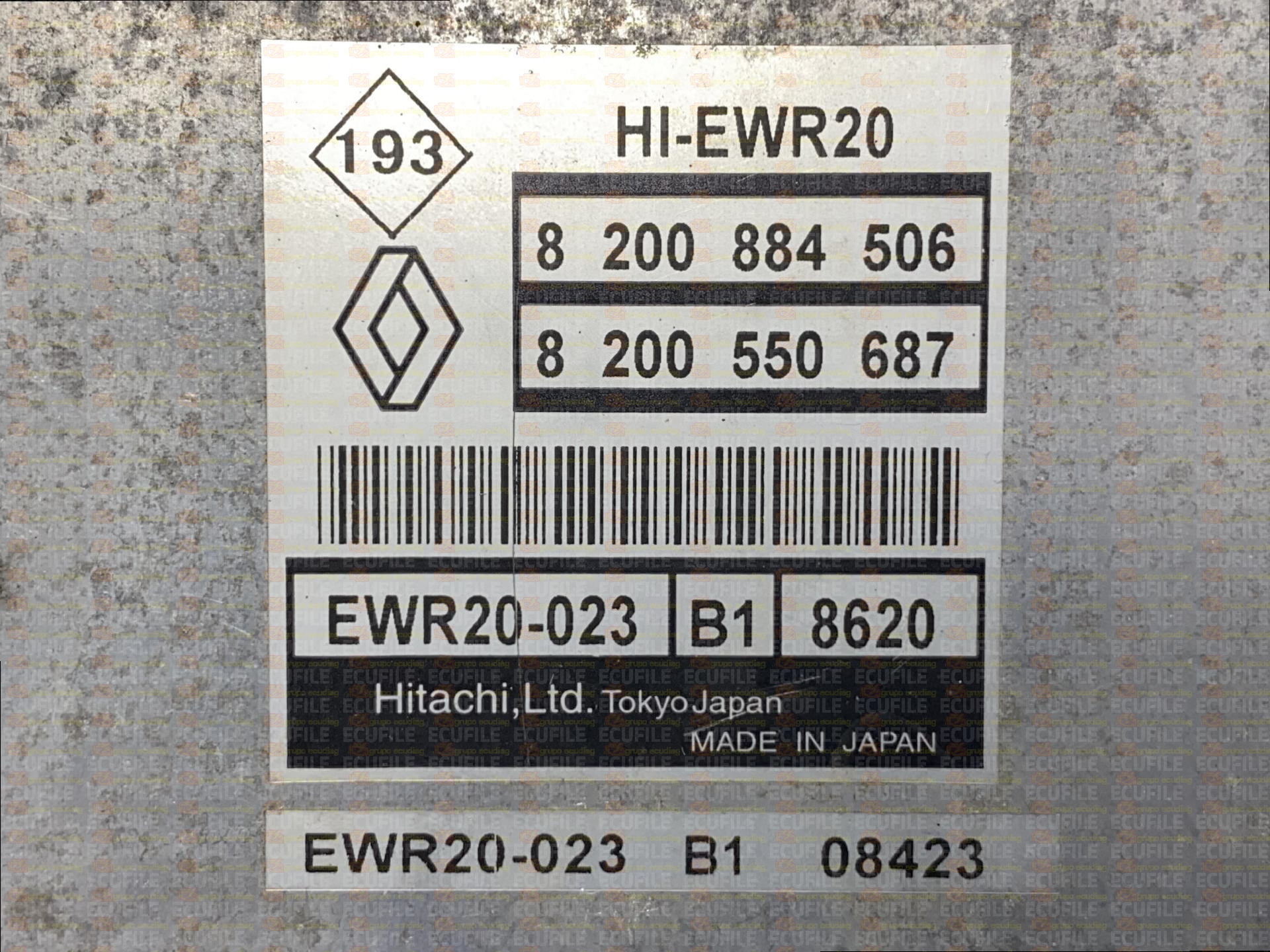 HITACHI HI-EWR20 EWR20-023 B1 8620 RENAULT GRAND ESPACE IV 3.5i V6 24V 240HP 8200550687 8200884506 EEPROM 93C66