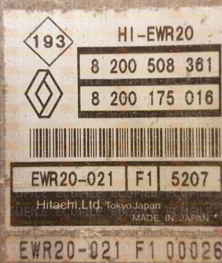 HITACHI HI-EWR20 EWR20-021 F1 5207 RENAULT GRAND ESPACE IV 3.5i V6 24V 240HP 8200175016 8200508361 EEPROM 93C66