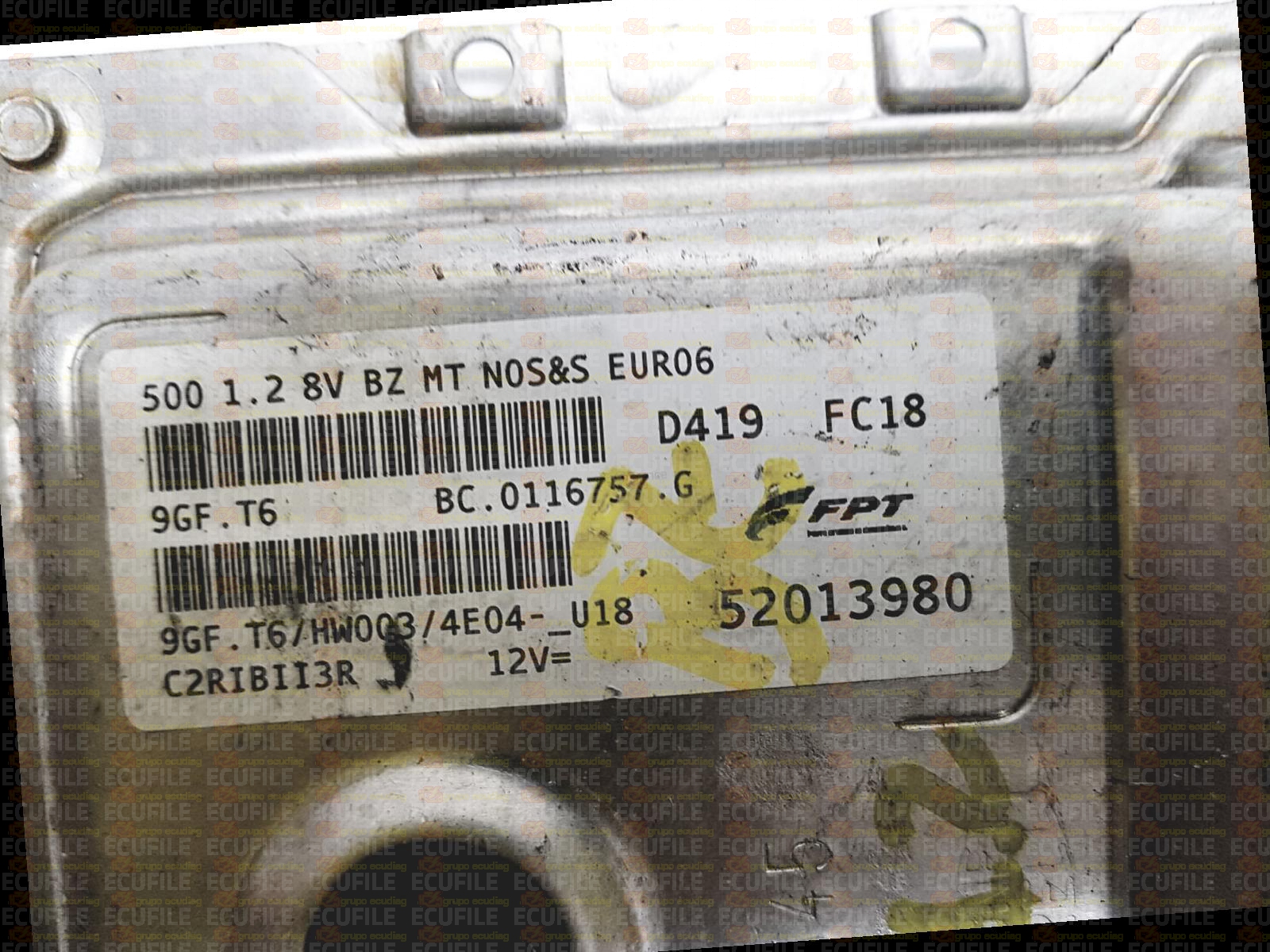 MAGNETI MARELLI 9GF.T6 BC.0116757.G FIAT 500 1.2 52013980 HW003 EEPROM 95640