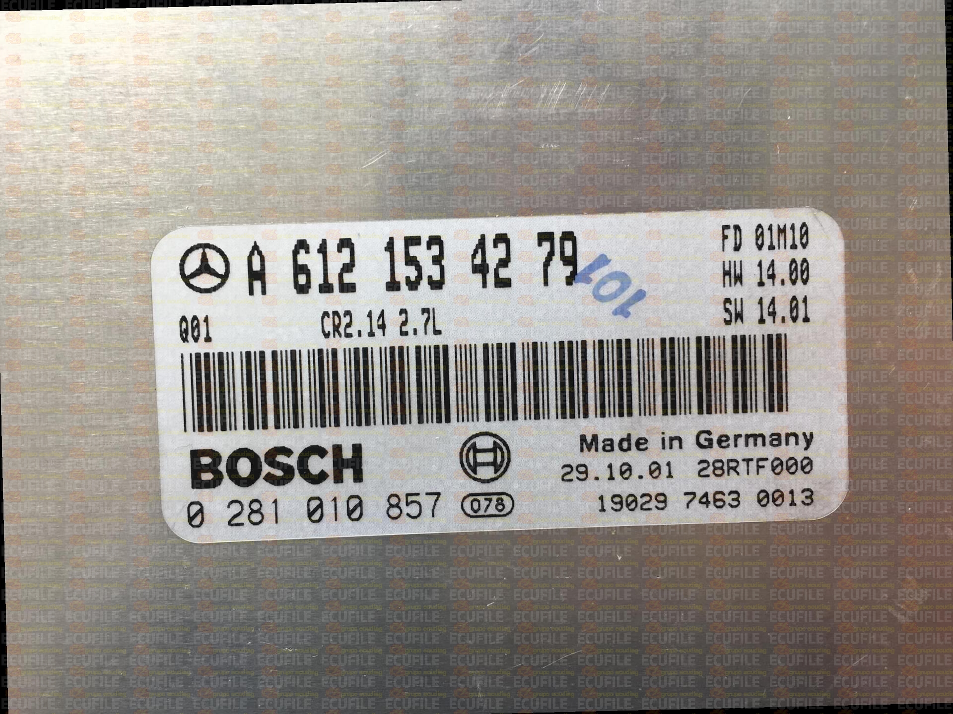 BOSCH EDC15C6-4.11 0281010857 MERCEDES W203 C270 II 2.7 CDI 170HP A6121534279 1037351718