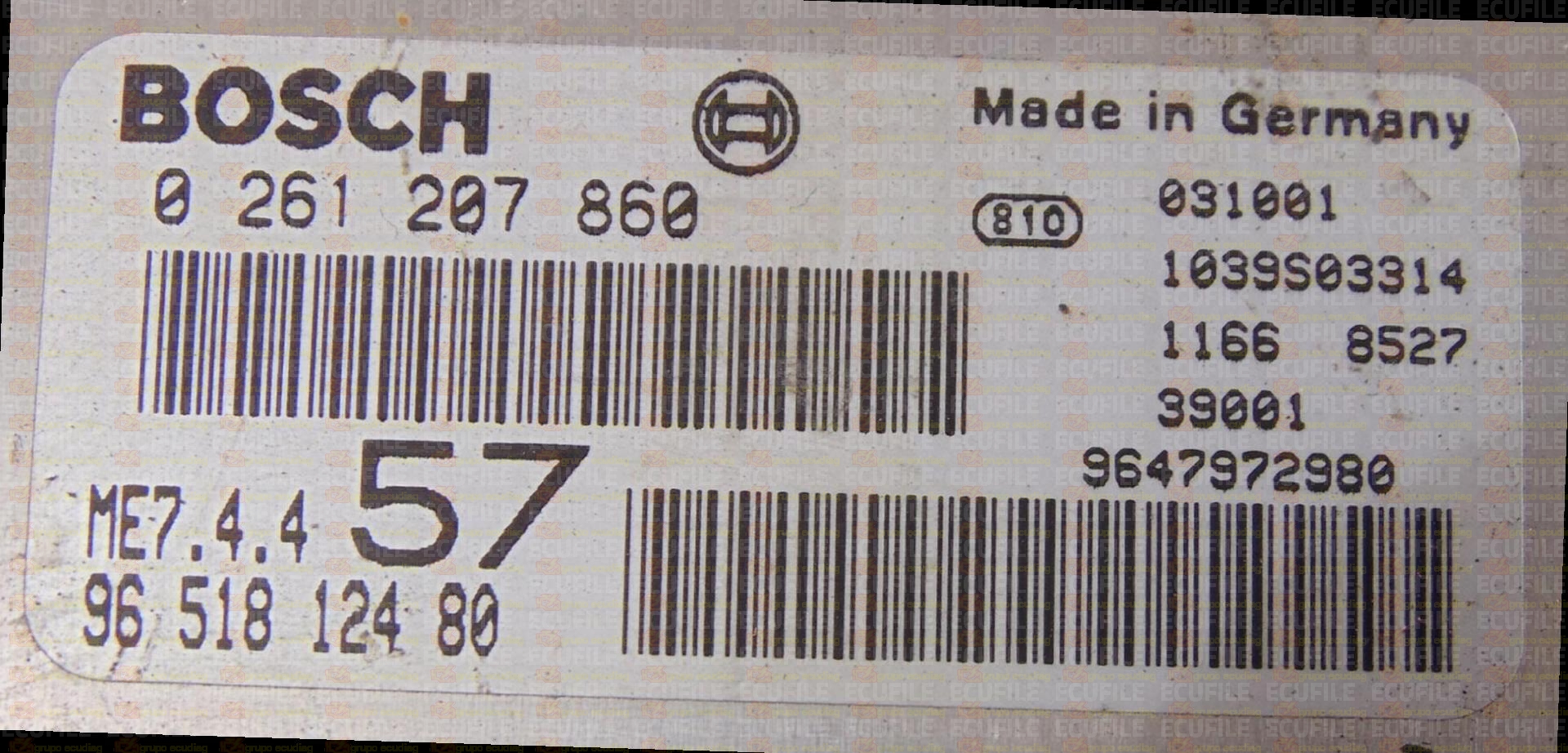 BOSCH ME7.4.4 0261207860 PSA 9651812480 EEPROM 95160
