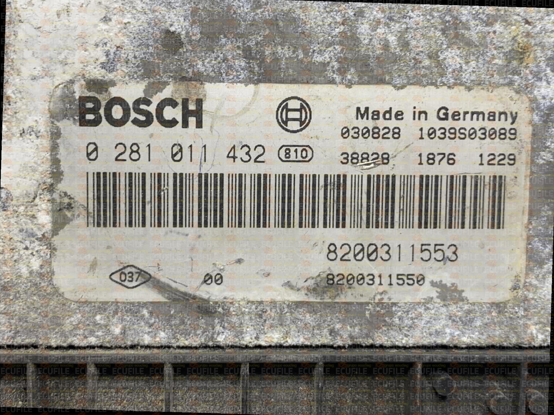 BOSCH EDC15C13-6.2 0281011432 NISSAN INTERSTAR I 2.5 DCI 100HP 8200311550 8200311553 1037368928-7008